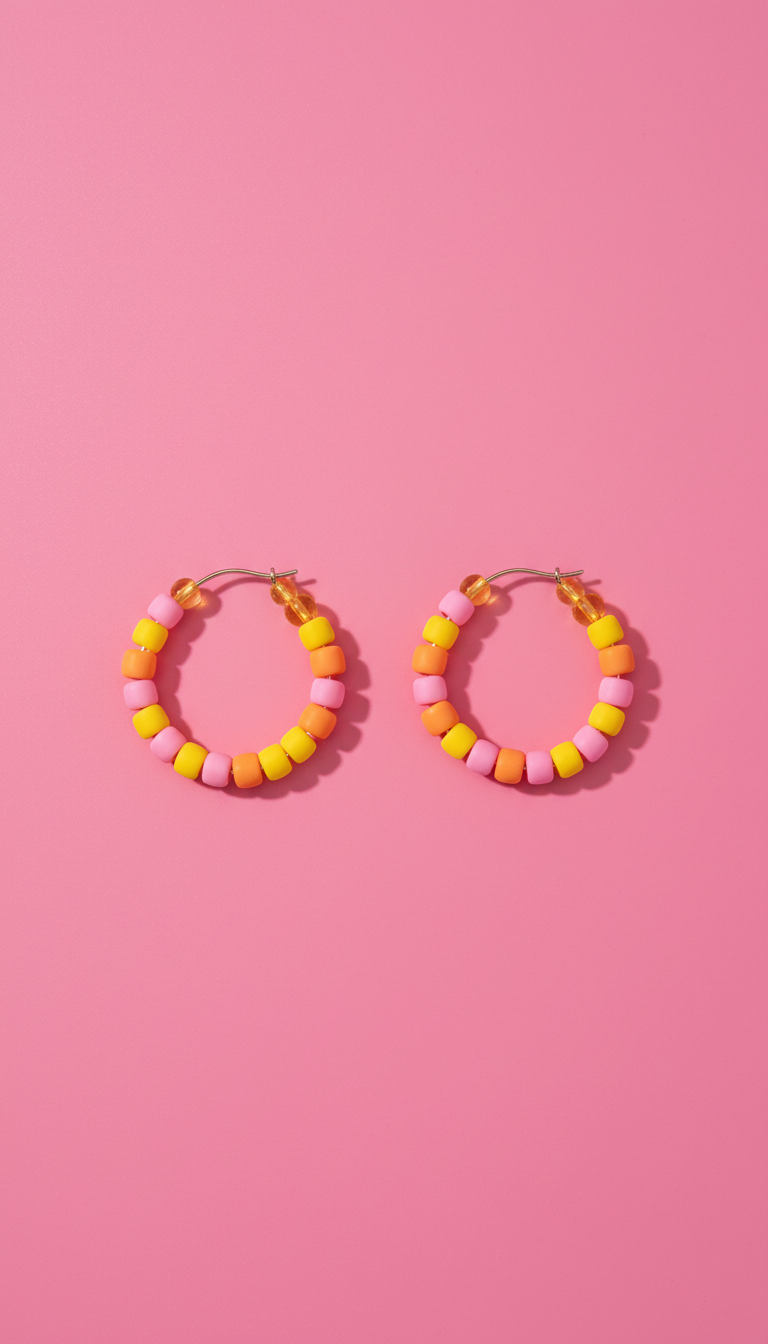 Pink Lemonade Hoop Earrings